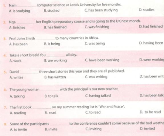 Test yourself 1: Units 6 - 7 - 8 SBT Tiếng Anh 11 mới