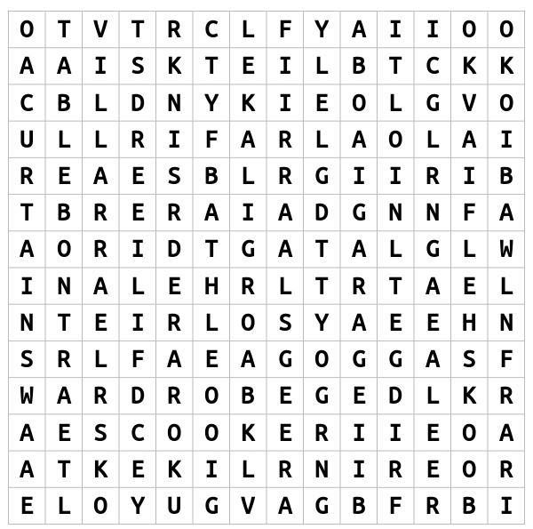 Tìm từ vựng trong bảng