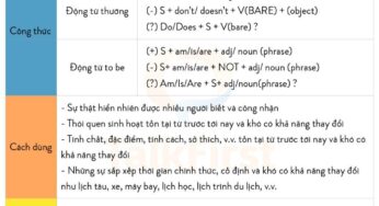 Thì Hiện tại đơn (Simple Present): Công thức, cách dùng